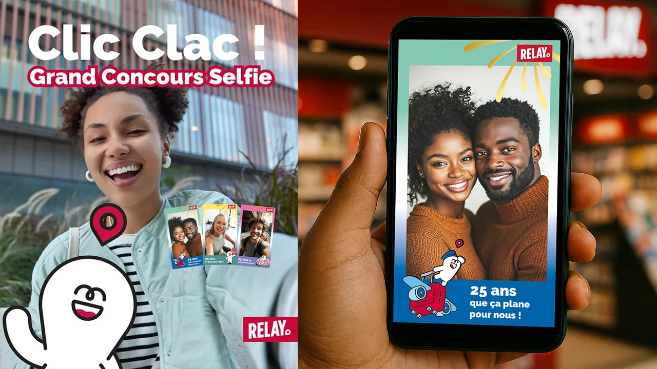 Foto eines Paares, das in einem Relay Store am Fotowettbewerb zum 25-jährigen Jubiläum teilgenommen hat.